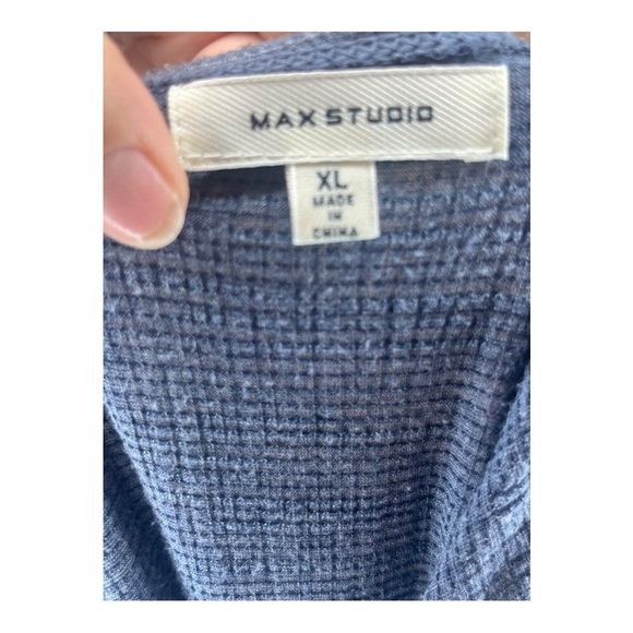 Max Studio Dusty Blue V-Neck Midi Dress, Size XL - Picture 5 of 6